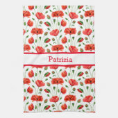 Wilde bloem Rood Klaproos Bloemmotief Aangepaste n Theedoek (Verticaal)