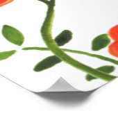 Wilde Bloem Rood Klaprozen Moderne Bloem Bruiloft Poster (Hoek)