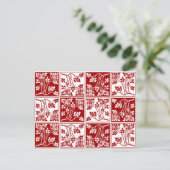 Wilde bloem Rood Witte besmeurde  flora gecontrole Briefkaart (Staand voorkant)