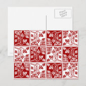 Wilde bloem Rood Witte besmeurde  flora gecontrole Briefkaart (Voorkant / Achterkant)