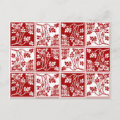 Wilde bloem Rood Witte besmeurde flora gecontrole Briefkaart (Voorkant)