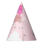 wilde bloem roze 1e verjaardag feesthoedjes (Achterkant)