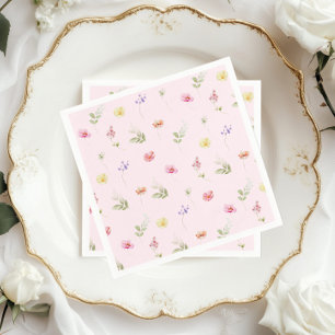 Wilde bloem Roze baby in bloei Baby Shower Servet