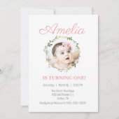 Wilde bloem - Roze bloem - Foto Baby Kaart (Voorkant)