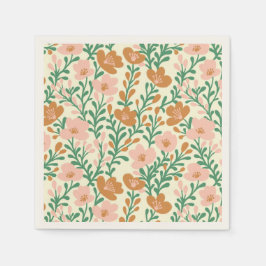 Wilde bloem Roze Bloesems Bloemachtige Baby Shower Servet