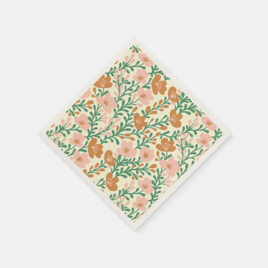 Wilde bloem Roze Bloesems Bloemachtige Baby Shower Servet (Hoek)