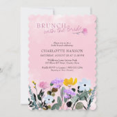 Wilde bloem  roze bruin Brunch Kaart (Voorkant)