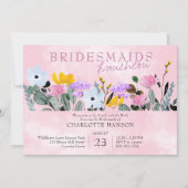 Wilde bloem  roze bruinkooien kaart (Voorkant)