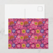 Wilde bloem Roze Floral Pattern Briefkaart (Voorkant / Achterkant)