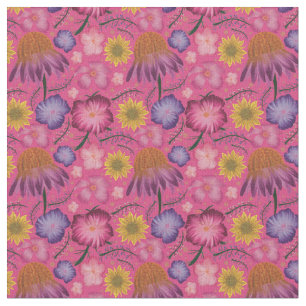 Wilde bloem Roze Floral Pattern Stof
