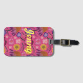 Wilde bloem Roze Floral, speciaal aangepast Bagagelabel (Voorkant (horizontaal))