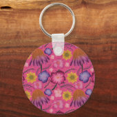 Wilde bloem Roze Floral, speciaal aangepast Sleutelhanger (Achterkant)