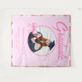 Wilde bloem roze geruite strik foto grad achtergro wandkleed (Voorkant (horizontaal))