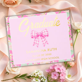 Wilde Bloem Roze Gingham Strik Afstudeerfeest Gastenboek