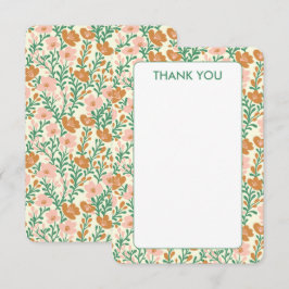 Wilde bloem Roze Groene Bloemen Elegante Bloemige  Bedankkaart