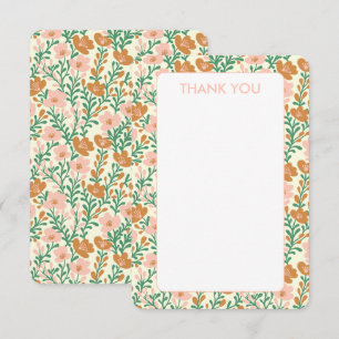 Wilde bloem Roze Groene Bloemen Elegante Bloemstuk Bedankkaart