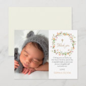 Wilde bloem Roze meisje Hartelijk dank Bedankkaart (Voorkant / Achterkant)