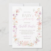 Wilde bloem Roze Paarse Florence Baby shower Kaart (Voorkant)