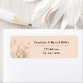 Wilde bloem roze perzik retouradres etiket (Insitu)