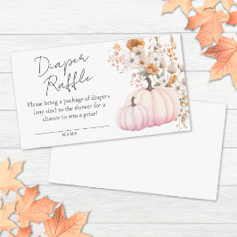 Wilde Bloem Roze Pompoen Baby Shower Luier Raffle Informatiekaartje