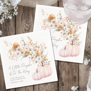 Wilde bloem Roze Pompoen Baby Shower Servet