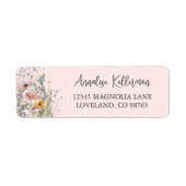 Wilde Bloem Roze Retouradres Etiket (Voorkant)