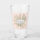 Wilde bloem, roze roze wijnroze wijnrok glas (Achterkant)