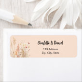 Wilde bloem roze schrift retouradres etiket (Insitu)