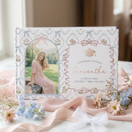 Wilde Bloem Roze Strik Afstudeerfeest Gastenboek