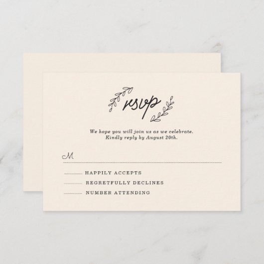 Wilde bloem RSVP (Voorkant / Achterkant)