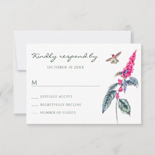 wilde bloem RSVP kaartje (Voorkant)