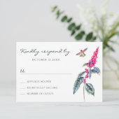 wilde bloem RSVP kaartje (Staand voorkant)