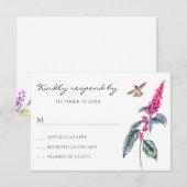 wilde bloem RSVP kaartje (Voorkant / Achterkant)