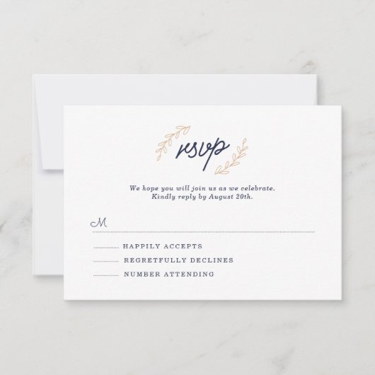 Wilde bloem RSVP Kaartje (Voorkant)