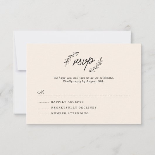 Wilde bloem RSVP Kaartje (Voorkant)