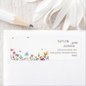 Wilde bloem RSVP retouradres Etiket (Insitu)