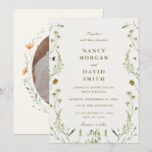 Wilde Bloem Ruige Salie Groene Foto Huwelijk Kaart (Voorkant / Achterkant)