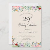Wilde Bloem Rustic Boho 29e Verjaardag Eenvoudig B Kaart (Voorkant)
