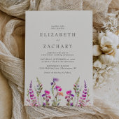 Wilde bloem Rustic Floral Waterverf Wedding Kaart