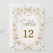 Wilde Bloem Rustieke Antieke Tafel Nummer (Voorkant)