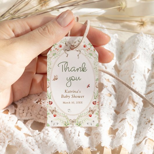 Wilde Bloem Rustieke Baby Shower Bedankt Cadeaulabel