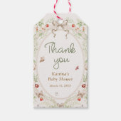 Wilde Bloem Rustieke Baby Shower Bedankt Cadeaulabel (Voorkant)