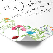 Wilde Bloem Rustieke Bruiloftsspel Wensen Poster (Hoek)