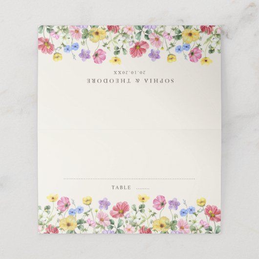 Wilde Bloem Rustieke Chic Bloem Boho Landelijke Br Plaatskaartje (Buitenkant ongevouwen)