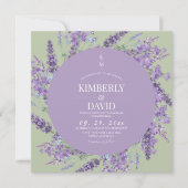  Wilde Bloem Rustieke Lavendel Salie Bruiloft Kaart (Voorkant)