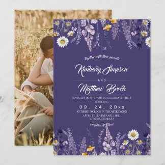  Wilde Bloem Rustieke Tuin Trouwdag  Kaart