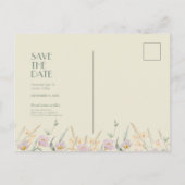 Wilde bloem Sage Deco Wedding Save the Date Aankondigingskaart (Achterkant)
