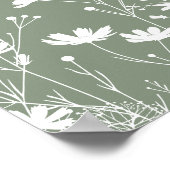 Wilde Bloem Salie Groen Bruidsdiner Poster (Hoek)