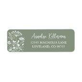 Wilde Bloem Salie Groen Retouradres Etiket (Voorkant)