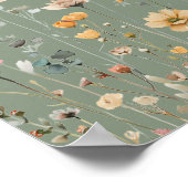 Wilde Bloem Salie Groene Bruidsdouche Poster (Hoek)